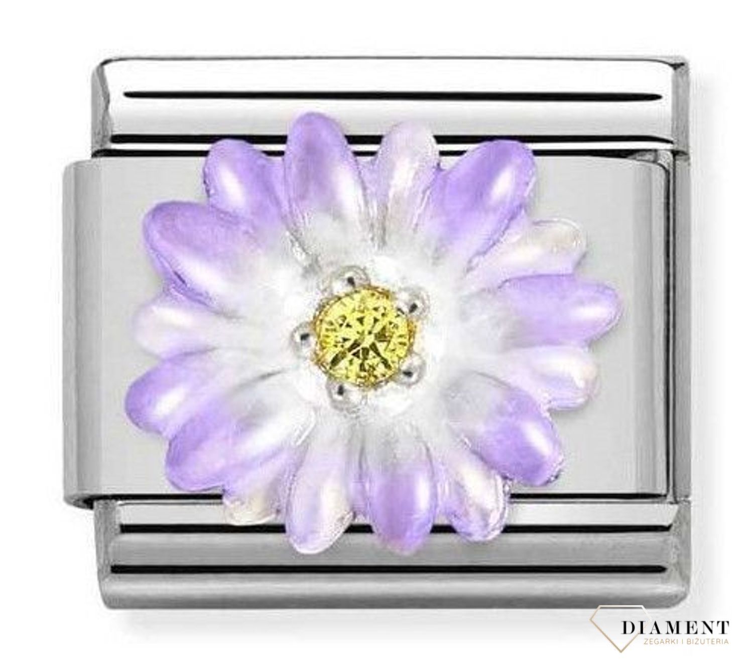 Nomination Link 925 Silver 'Fioletowy kwiat z żółtą cyrkonią' 330321 03 ✓oryginalna biżuteria Nomination ✓ prezent dla przyjaciółki✓ prezent na urodziny✓ prezent dla przyjaciółki✓ Biżuteria Nomination ✓Wymarzony prezent.jpg